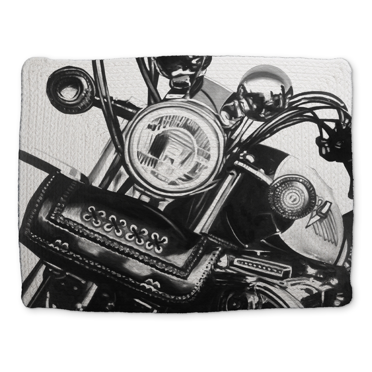 Picture of Begin Home Decor CBPM1418EQOD0W 14 x 18 in. Motorcycle Gray Braided Polyester Placemat - Home Decor