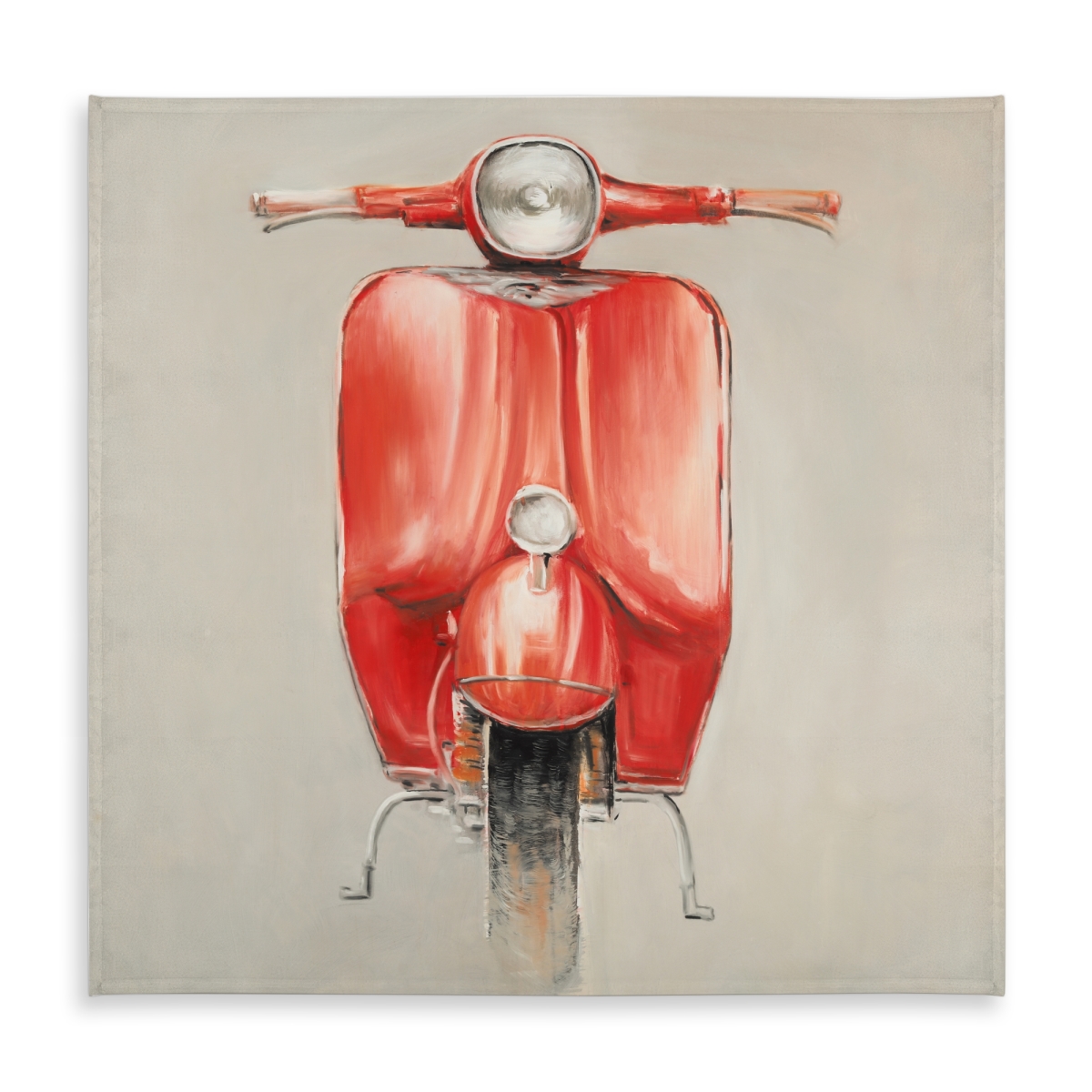 Picture of Begin Home Decor C1TC5858M7OXD4 58 x 58 in. Small Red Moped Tablecloth - Vintage Transportation Decor