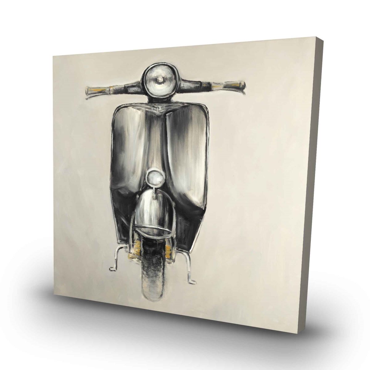C1RC323250DJ3E 32 x 32 in. Small Black Moped - Black Transportation Canvas for Home Decor
