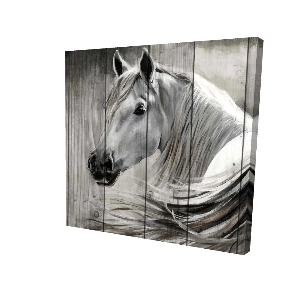 2080-3636-AN10 36 x 36 in. Rustic Horse Canvas - Charming Home Decor for Equestrian Lovers