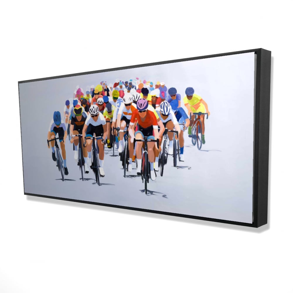 2081-2448-SP27 24 x 48 in. Cycling Competition - Hobbies Illustrative Framed Canvas Decor