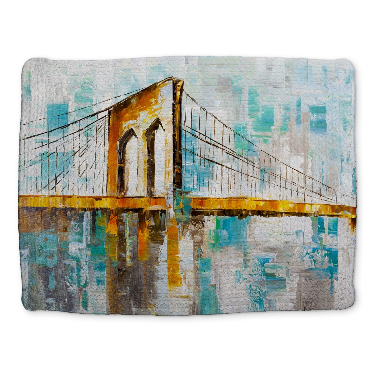 Picture of Begin Home Decor CBPM141872N6P7 14 x 18 in. Brooklyn Bridge Brown Cities Braided Polyester Placemat