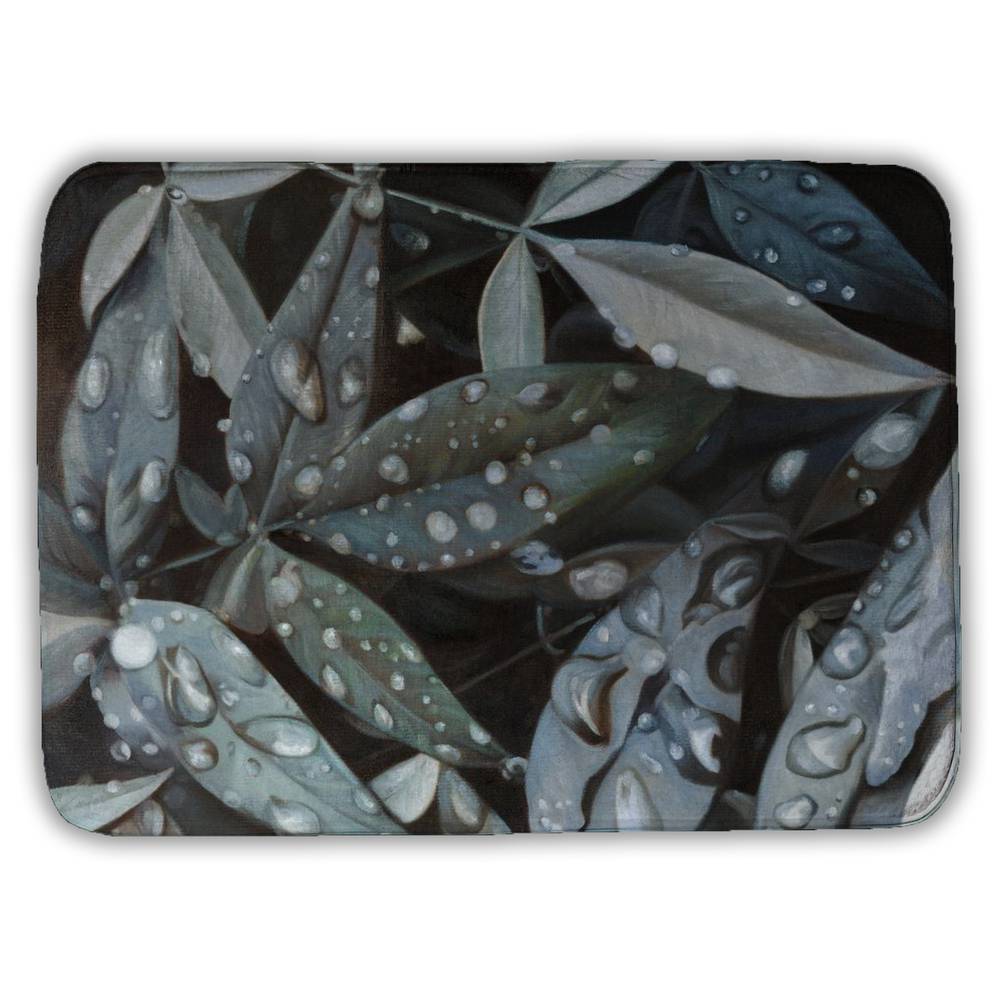 5930-2417-FL375 17 x 24 in. Leaves After Rain Bath Mat - Hyperrealist Botanical Decor