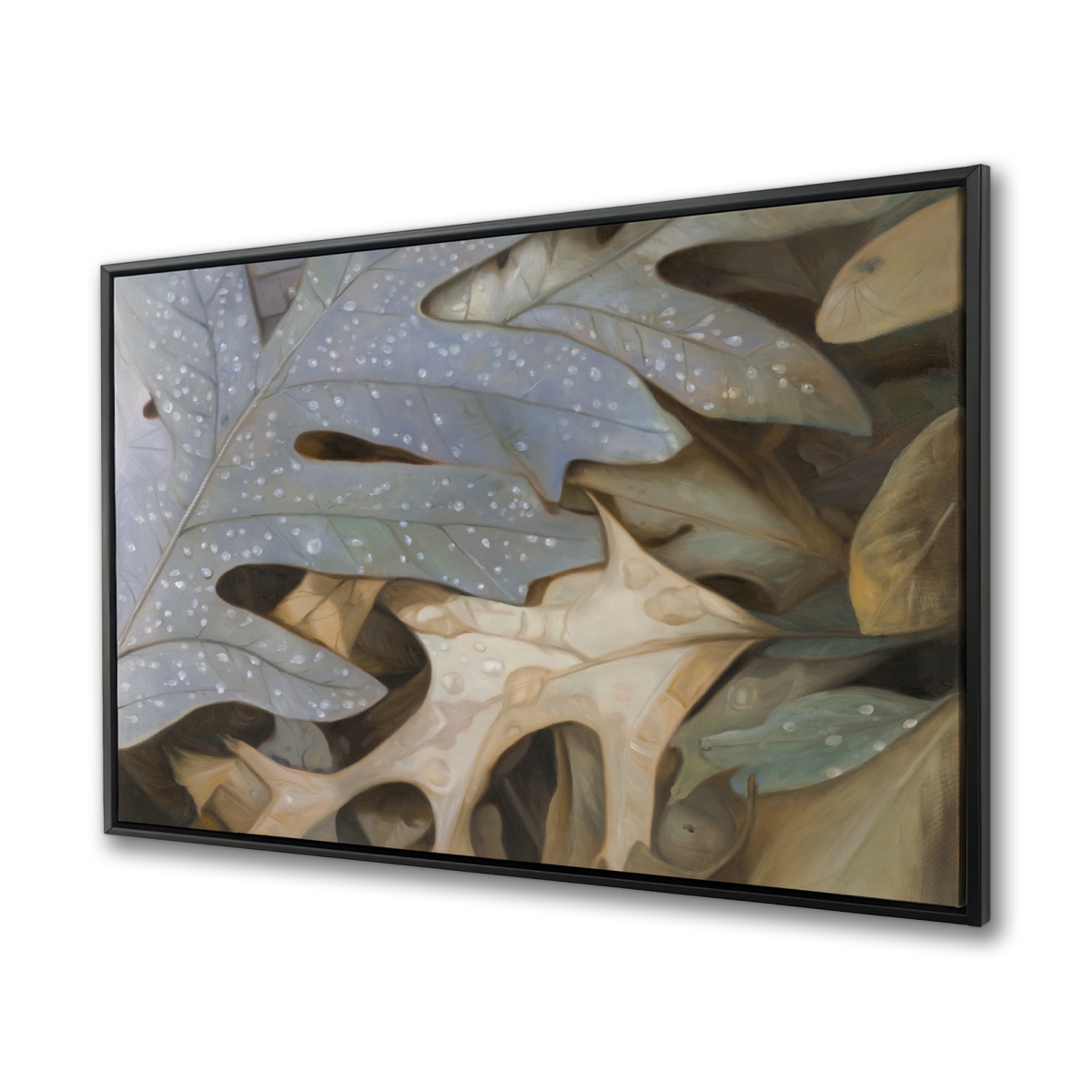 C1FC3648DFS3RL 36 x 48 in. Autumn Leaves - Beige Hyperrealist Framed Canvas Art Decor