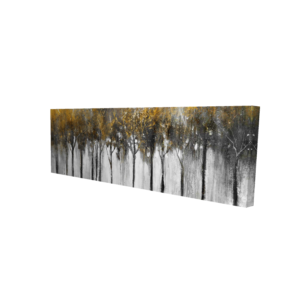 2080-1648-LA11-2 16 x 48 in. Abstract Yellow Forest Canvas - Trees Office Home Decor