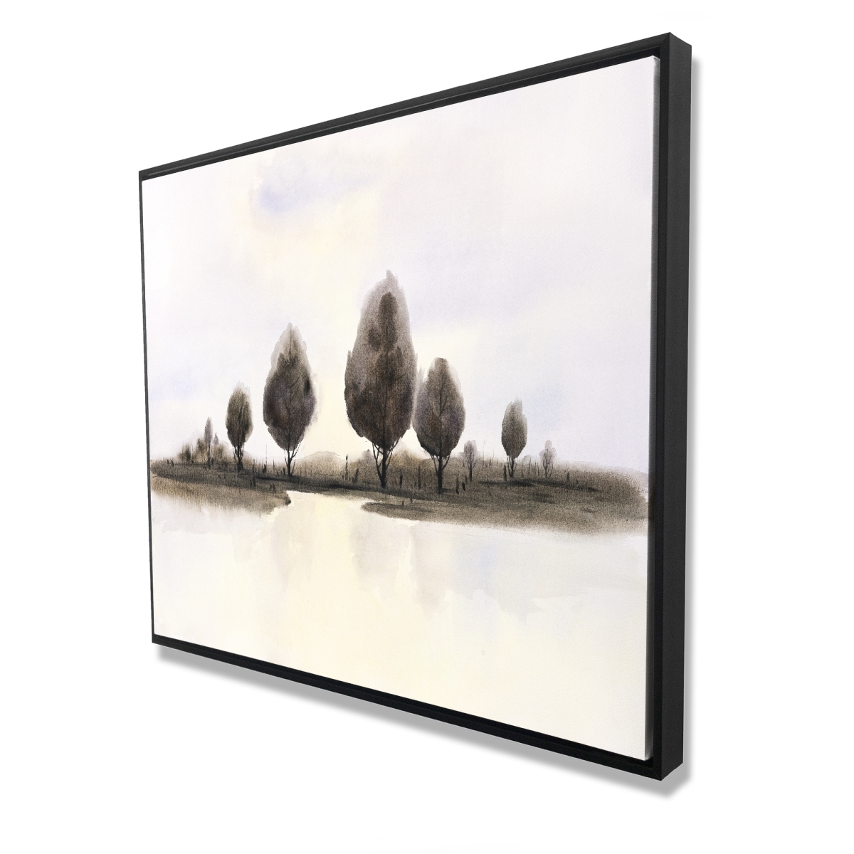 C1FC4860437BW4 48 x 60 in. Abstract Landscape of Trees - Framed Canvas Home Decor