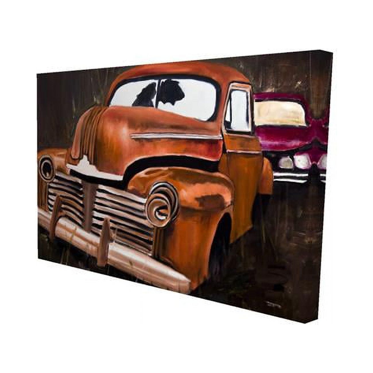 20 x 30 in. Old Car Crash-Print on Canvas