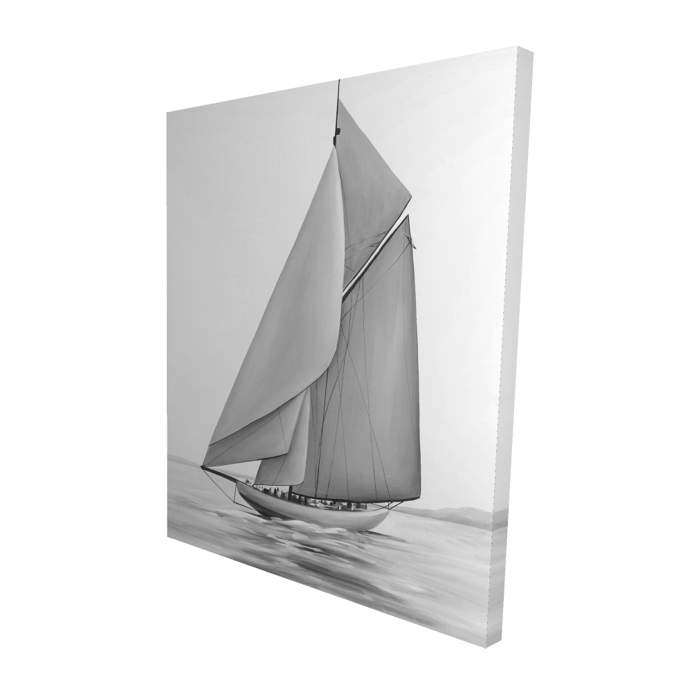 2080-6048-CO74 48 x 60 in. Vintage Sailing Ship - Black & White Office Canvas Decor