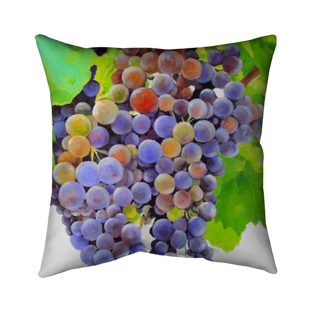 5543-2626-GA69 26 x 26 in. Bunch of Grapes Green Still Life Poly Twill Throw - Home Decor
