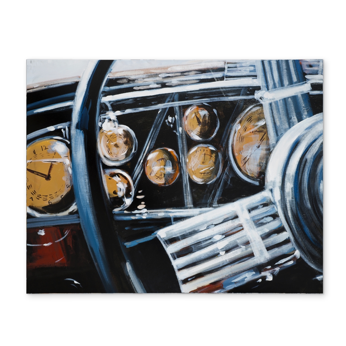 Picture of Begin Home Decor CPPM1418WUG1WM 14 x 18 in. Vintage Car Interior Placemat - Blue Polyester Bedroom Decor