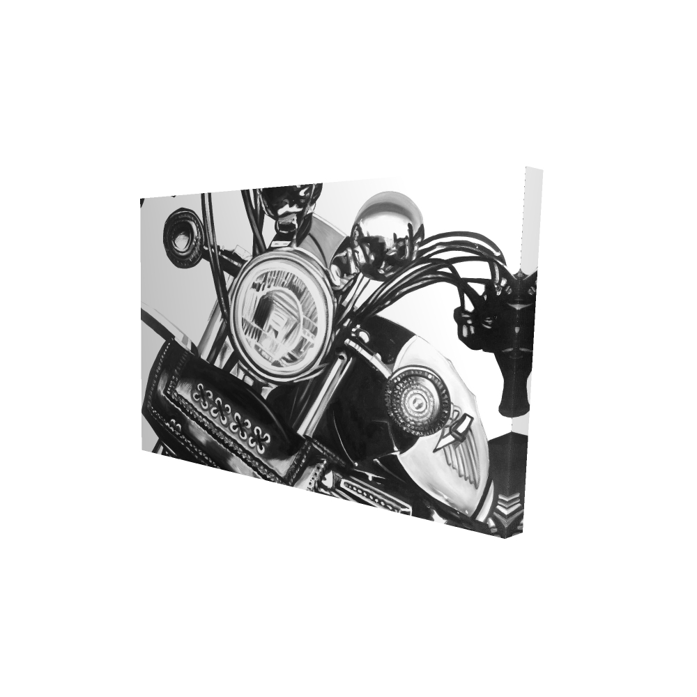 2080-2436-TR56 24 x 36 in. Realistic Motorcycle - Gray Hyperrealist Canvas Wall Art
