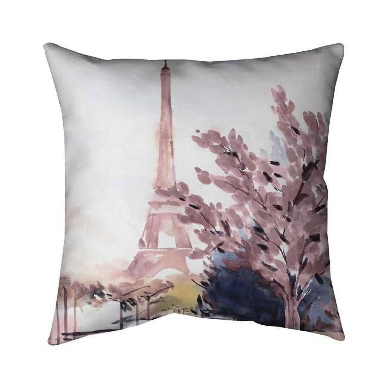 26 x 26 in. Paris & Eiffel Scene-Double Sided Print Indoor Pillow