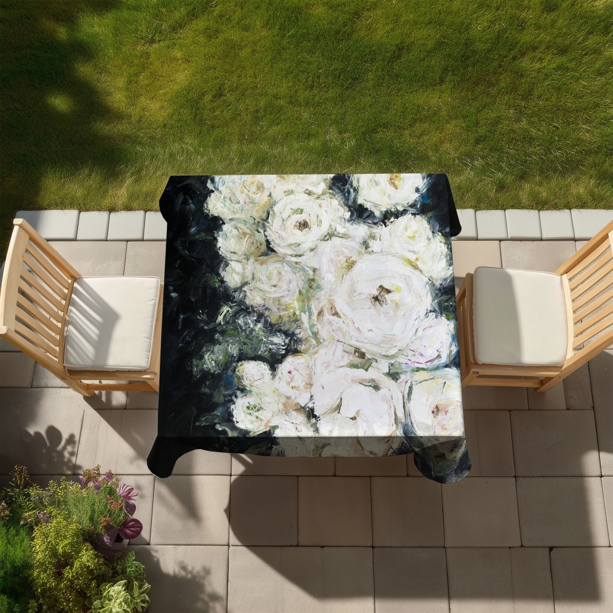 Picture of Begin Home Decor C1TC58581AWGC9 58 x 58 in. Garden Roses Tablecloth - Floral Indoor & Outdoor Home Decor