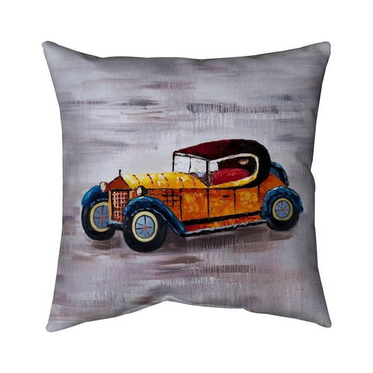 26 x 26 in. Yellow Toy Car-Double Sided Print Indoor Pillow