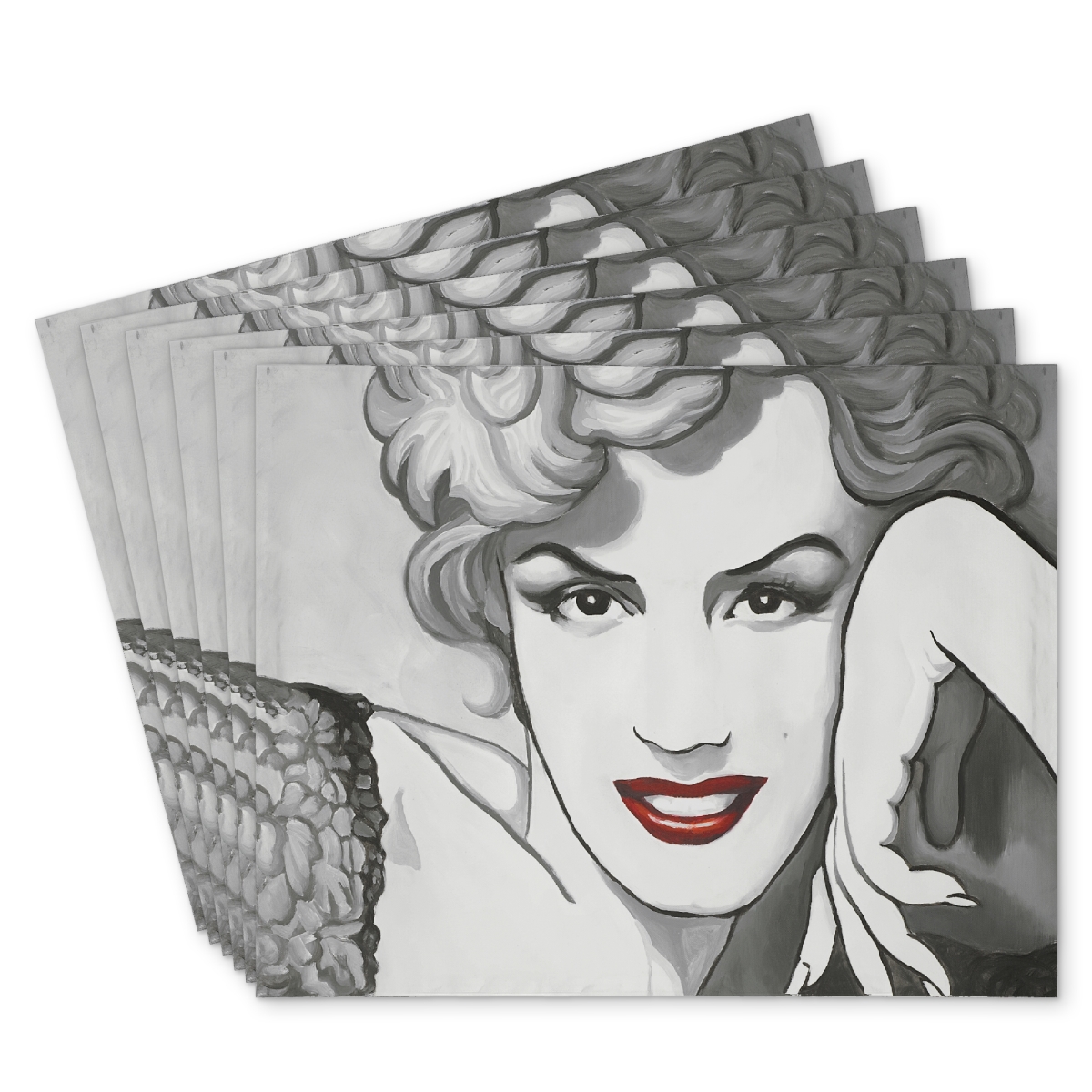 Picture of Begin Home Decor C6PP1418JGO6C8 14 x 18 in. Vintage Style Marilyn Monroe Polyester Placemat - Home Decor - Set of 6
