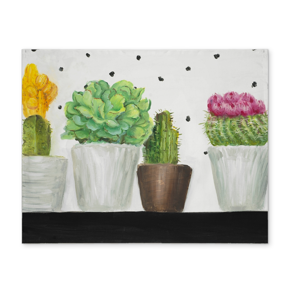 Picture of Begin Home Decor CPPM14188OOJ9G 14 x 18 in. White Botanical Exotic Placemat - Mini Cactus & Succulents Decor