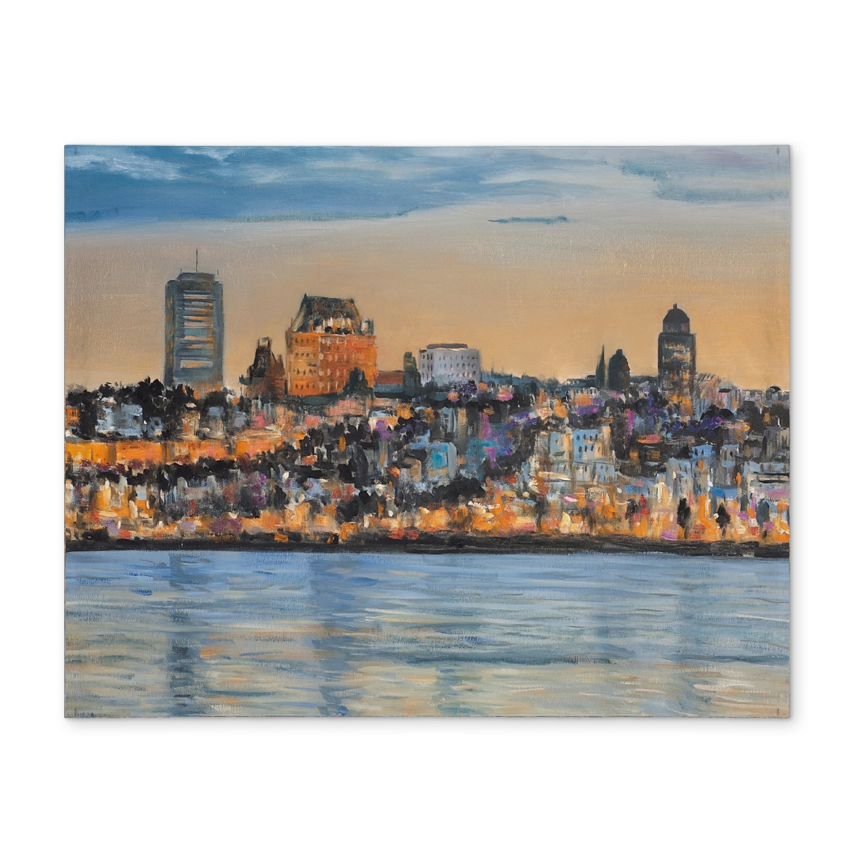 Picture of Begin Home Decor CPPM14186W4XZC 14 x 18 in. Skyline of Quebec City Blue Bedroom Placemat - Home Decor