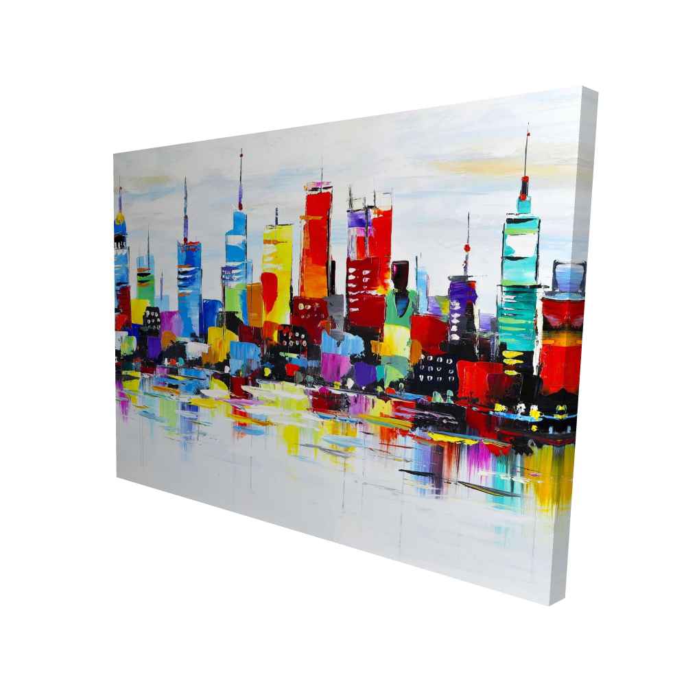 2080-3648-CI166 36 x 48 in. Abstract & Colorful City - Modern Canvas Home Decor