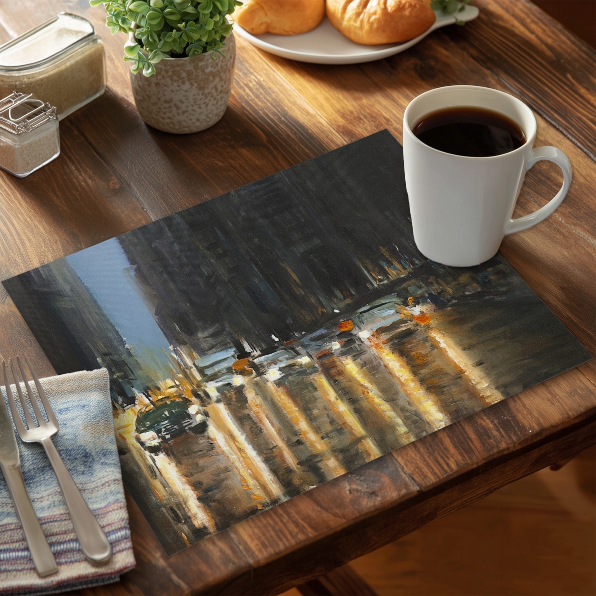 Picture of Begin Home Decor CPPM1418HC4DPN 14 x 18 in. Evening in   York City Scenic Placemat - Home Decor