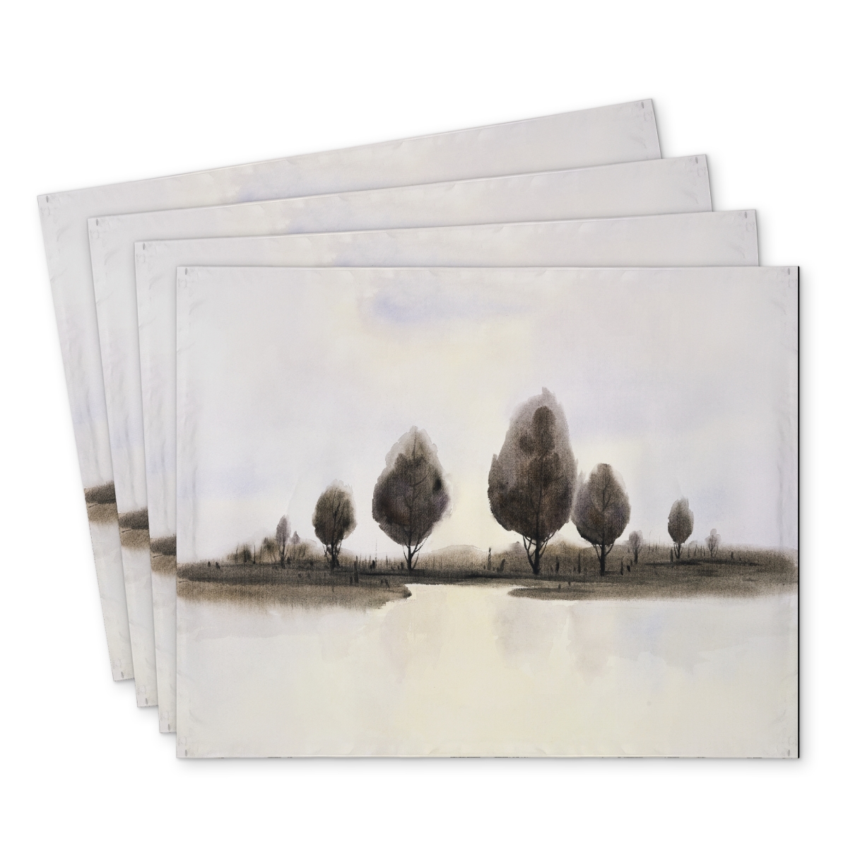 Picture of Begin Home Decor C4PP1418SUZ1CP 14 x 18 in. Abstract Landscape of Trees - Polyester Placemat for Home Decor - Set of 4