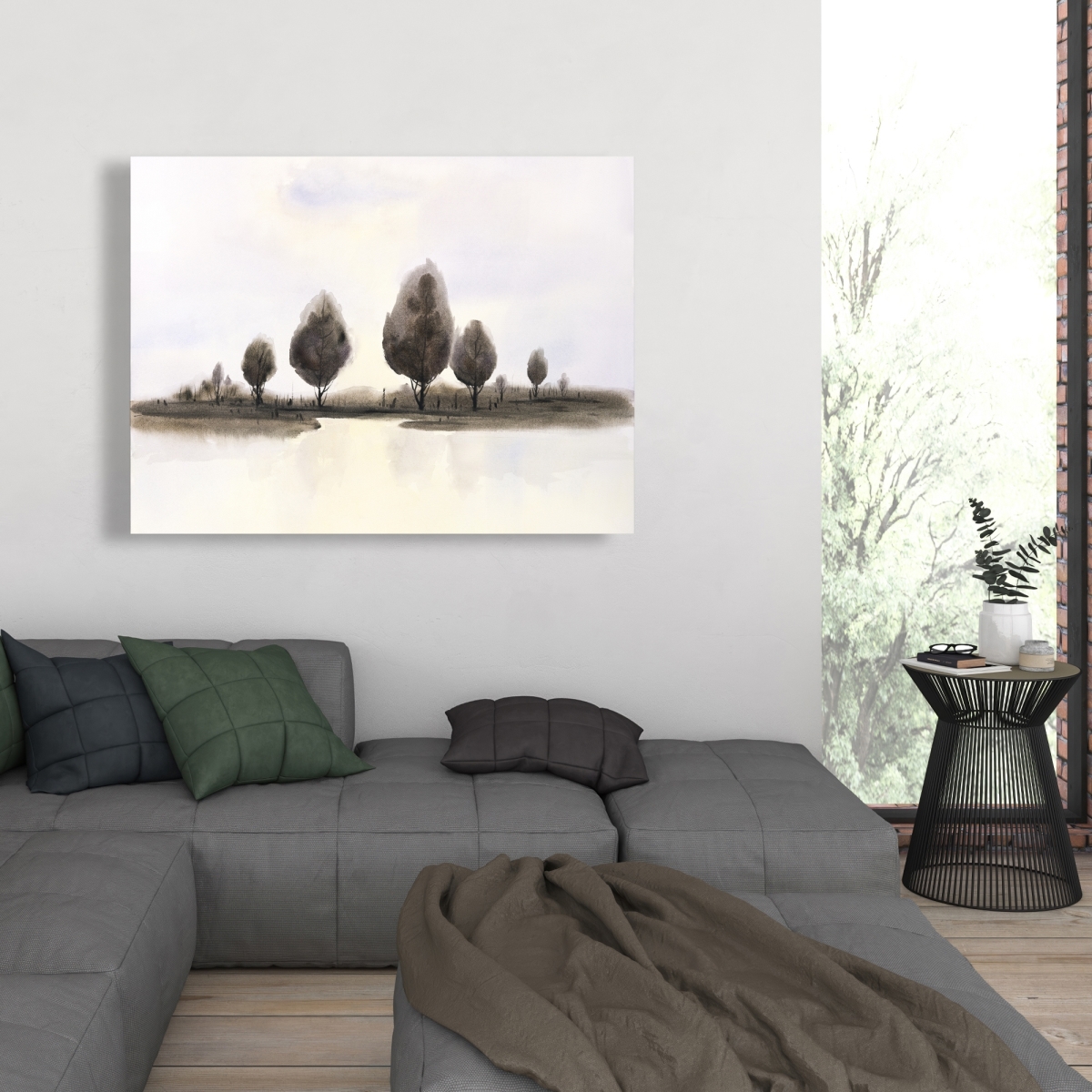 C1RC3648C7LYU2 36 x 48 in. Abstract Landscape of Trees - Trees Hygge Canvas Decor