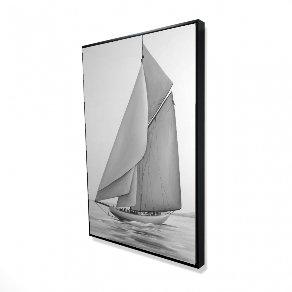 2081-3624-CO74 24 x 36 in. Vintage Sailing Ship - Hyperrealist Framed Canvas Decor
