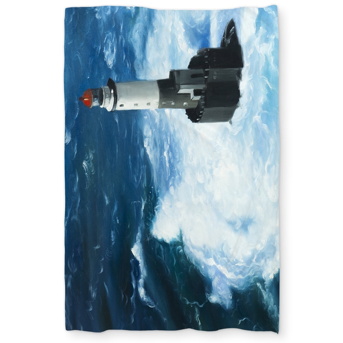 C1DCTXLW8KDDS1 Twin Extra Long Unleashed Waves on a Lighthouse - Hyperrealist Duvet Cover