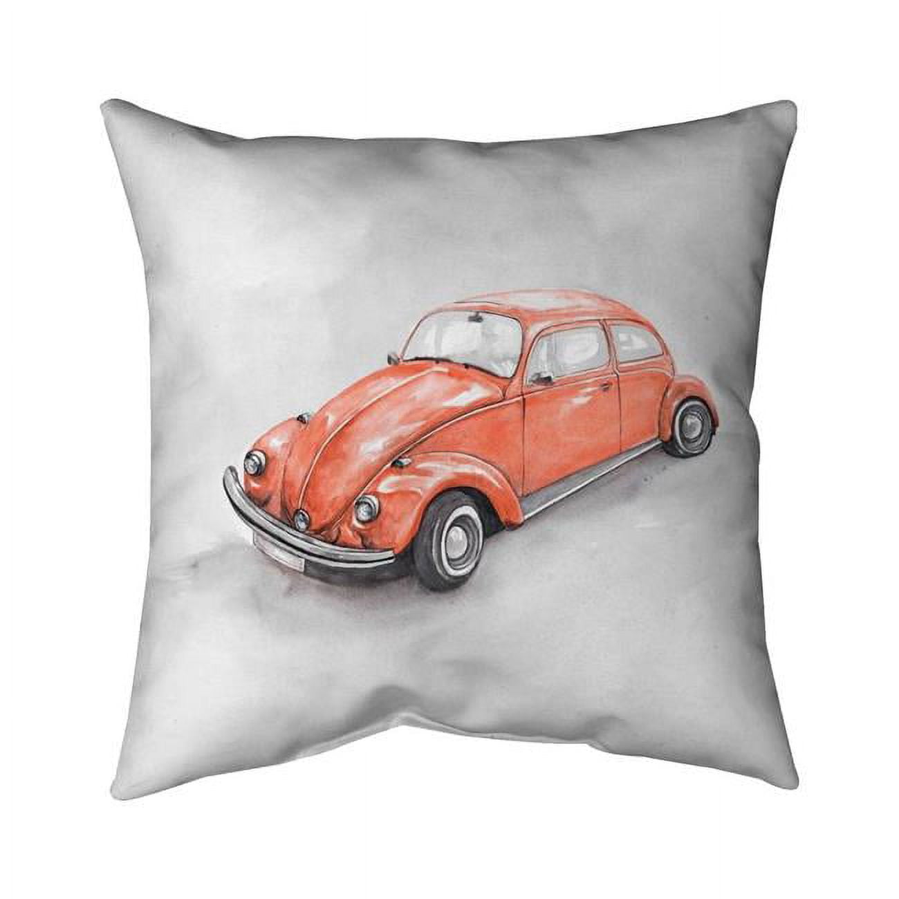 26 x 26 in. Vintage Red Beetle-Double Sided Print Indoor Pillow