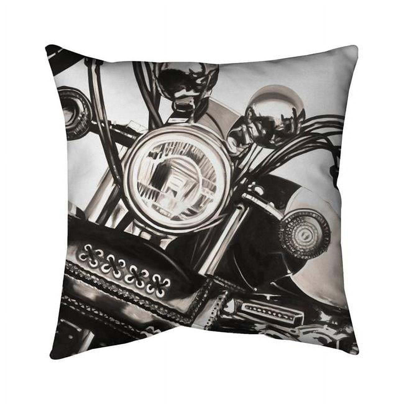 26 x 26 in. Realistic Sepia Motorcycle-Double Sided Print Indoor Pillow