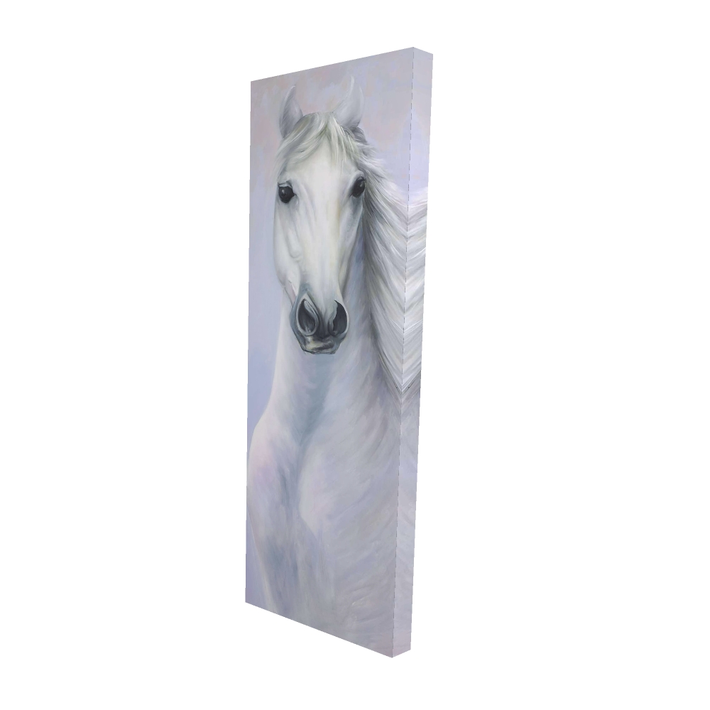 2080-6020-AN171 20 x 60 in. Powerful White Horse - Rustic Animals Canvas for Home Decor