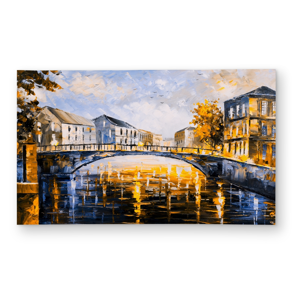 C1ROAR35V10HUN 3 x 5 ft. Bridge By a Sunny Day - Yellow Street Scenery Outdoor Rug - Rectangle