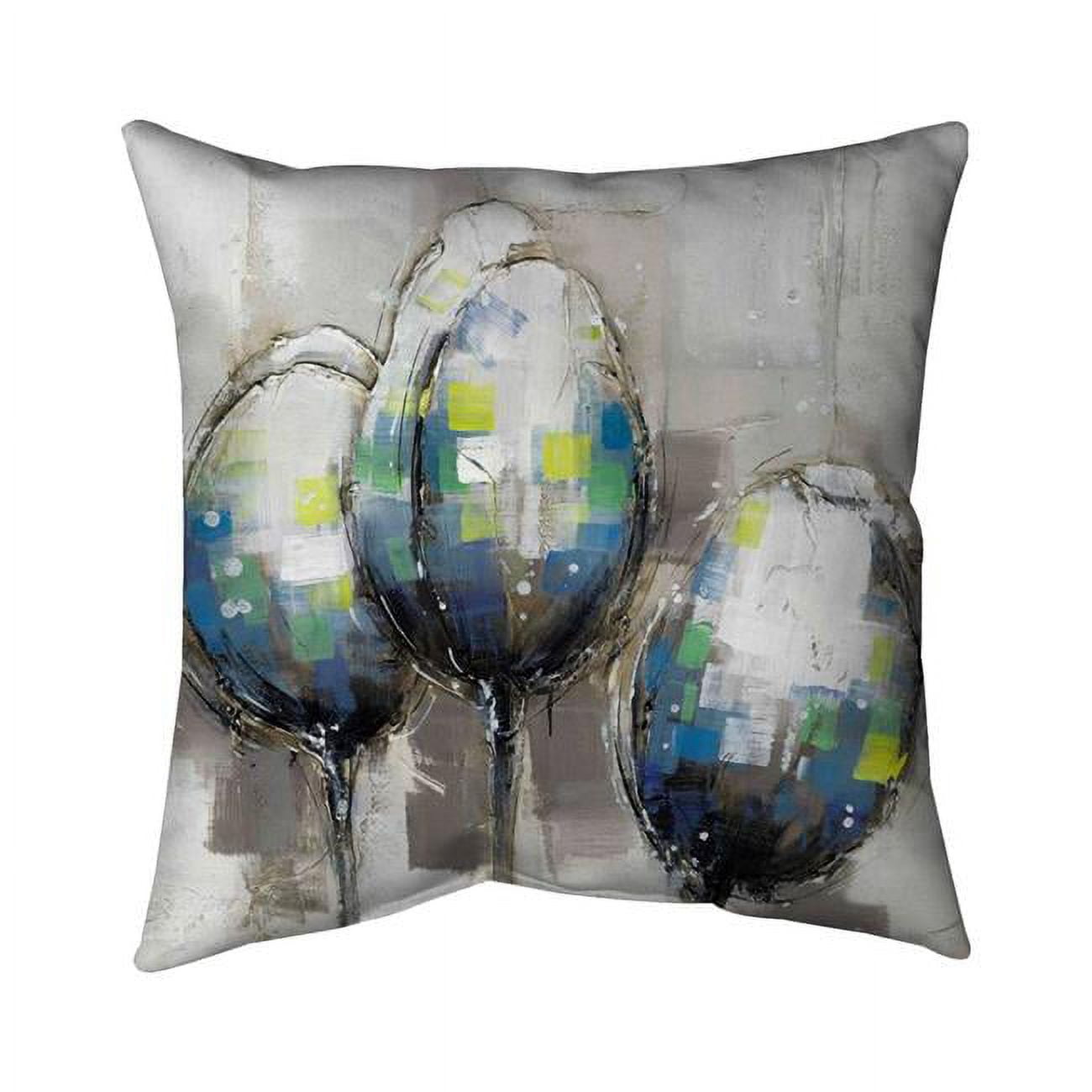 18 x 18 in. Three Abstract Tulips-Double Sided Print Indoor Pillow