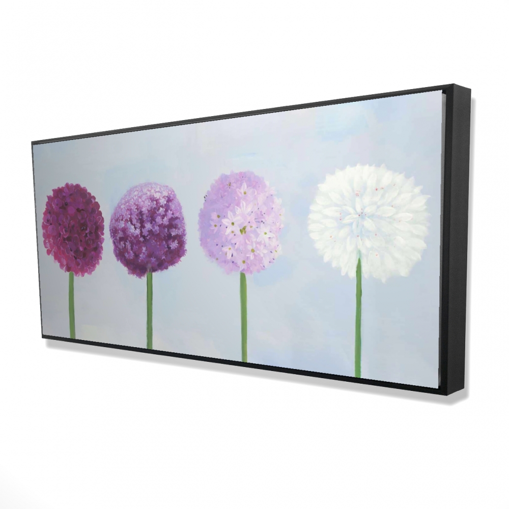 2081-2448-FL129 24 x 48 in. Dahlia Pompon - Romantic Framed Canvas for Home Decor