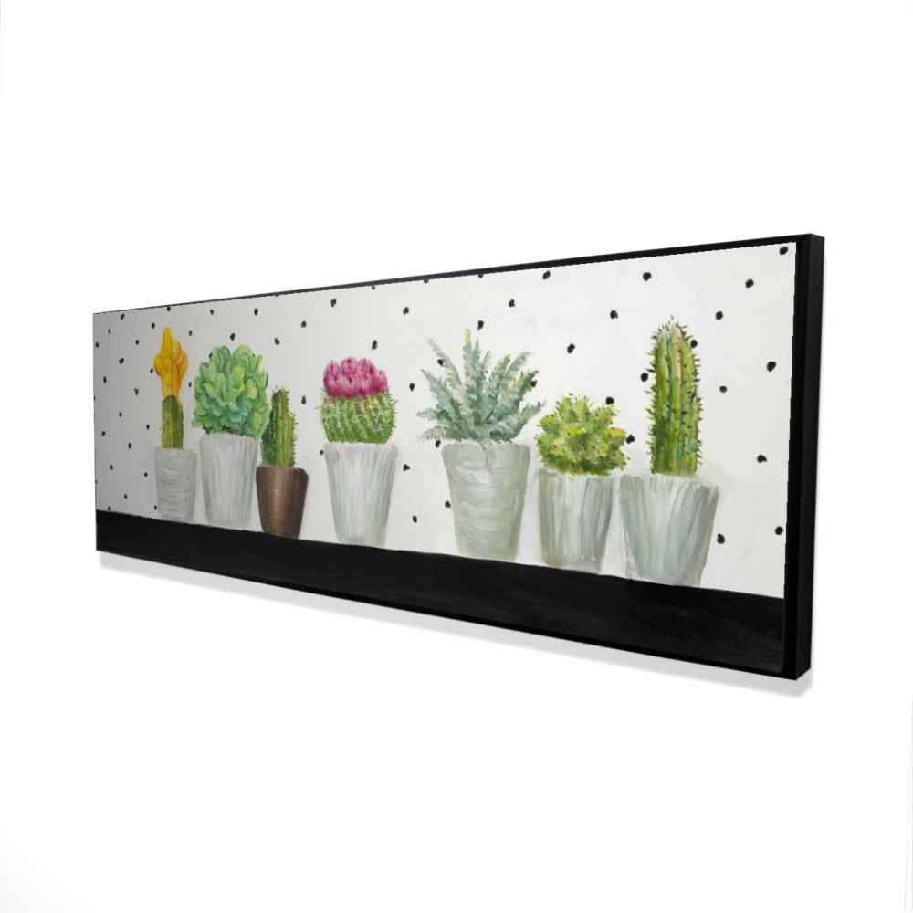 2081-1648-FL114 16 x 48 in. Mini Cactus & Succulents Canvas - Exotic Botanical Decor