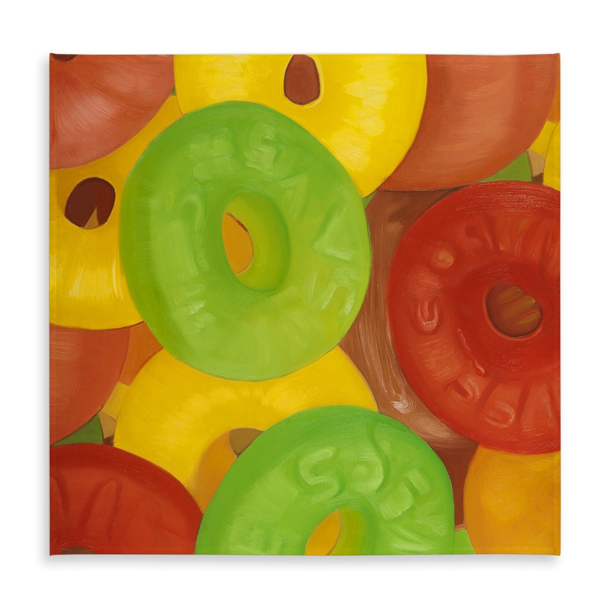 Picture of Begin Home Decor C1TC5858SB9Q1H 58 x 58 in. Colorful Jujubes Red Food Tablecloth for Indoor Outdoor Decor