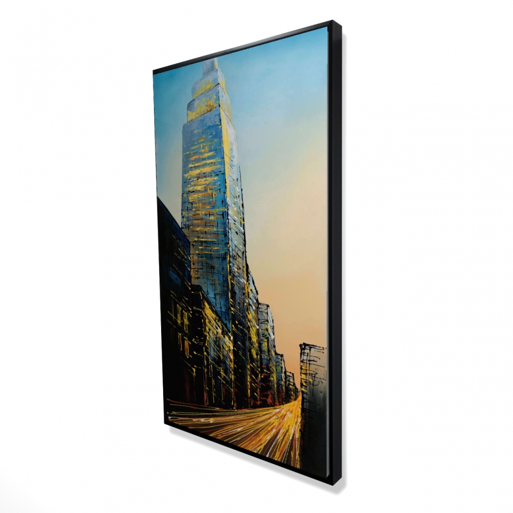 2081-4824-CI285 24 x 48 in. In the Street of Empire State Building - Modern Canvas Art