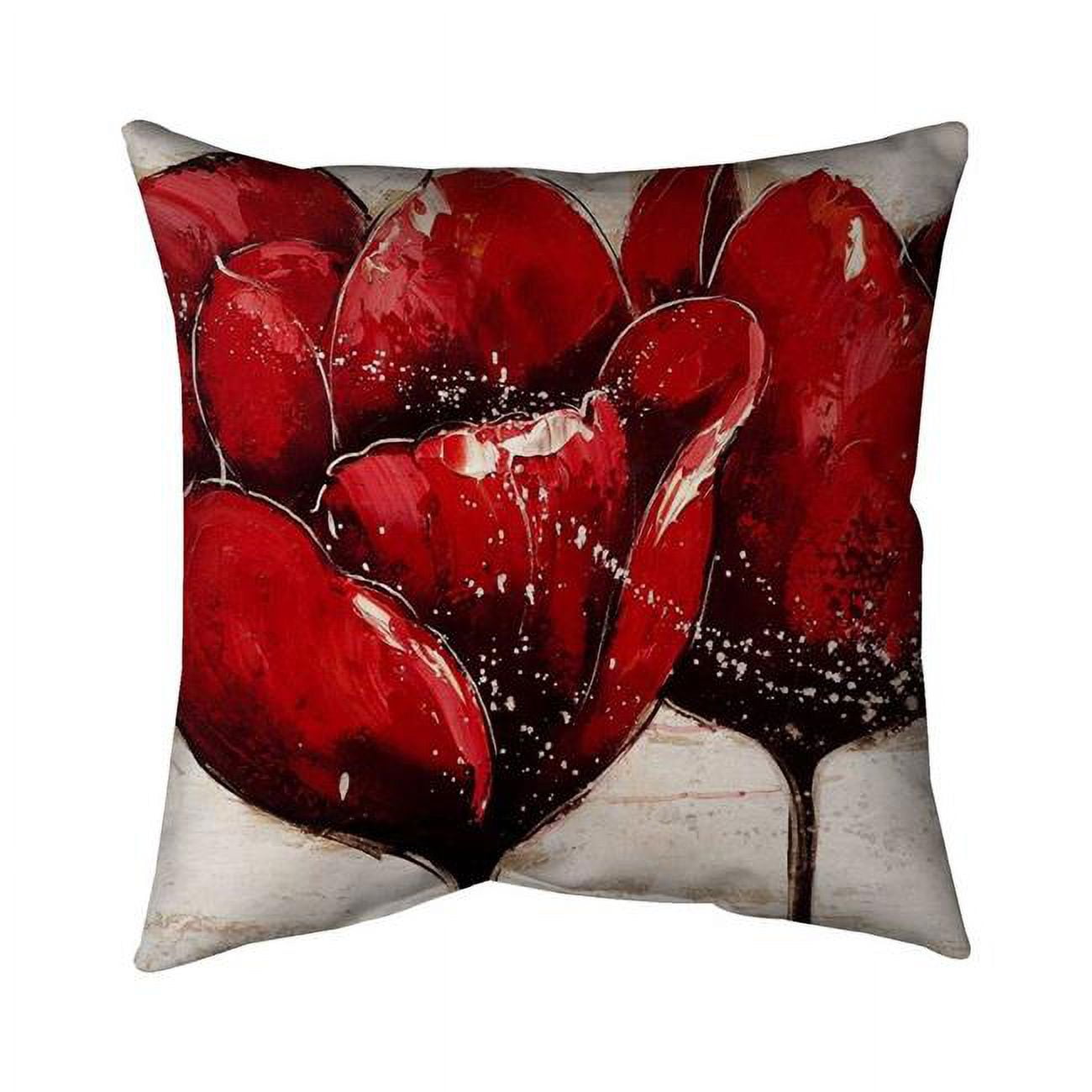 18 x 18 in. Red Tulips Closeup-Double Sided Print Indoor Pillow