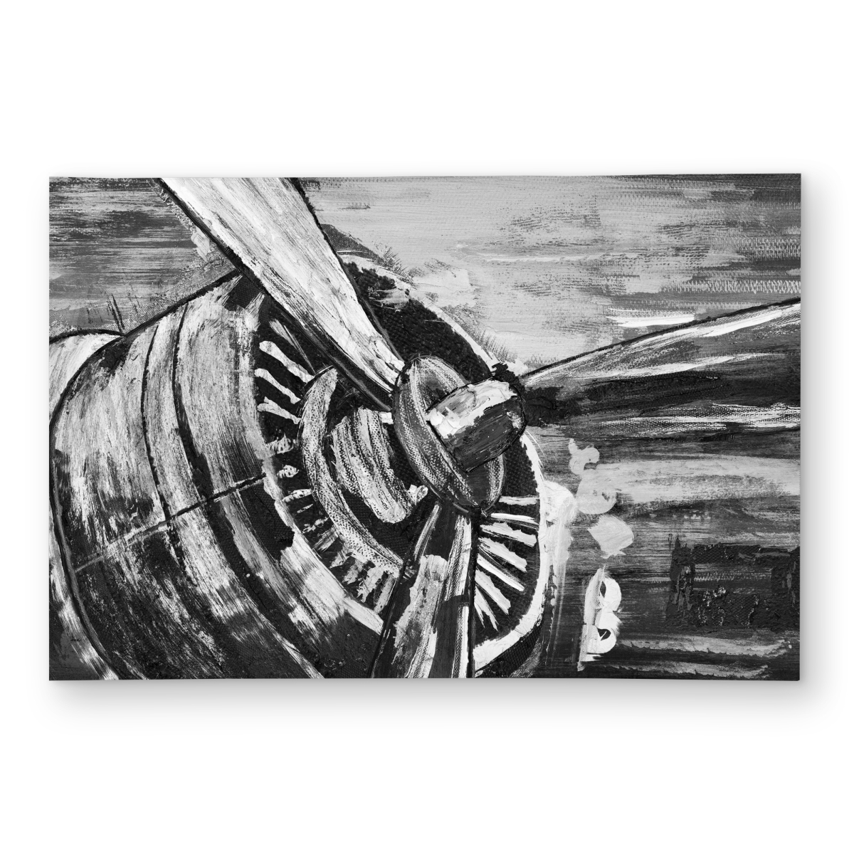 C1ROAR23VHLLGU 2 x 3 ft. Vintage Airplane Propeller - Office Gray Outdoor Area Rug - Rectangle