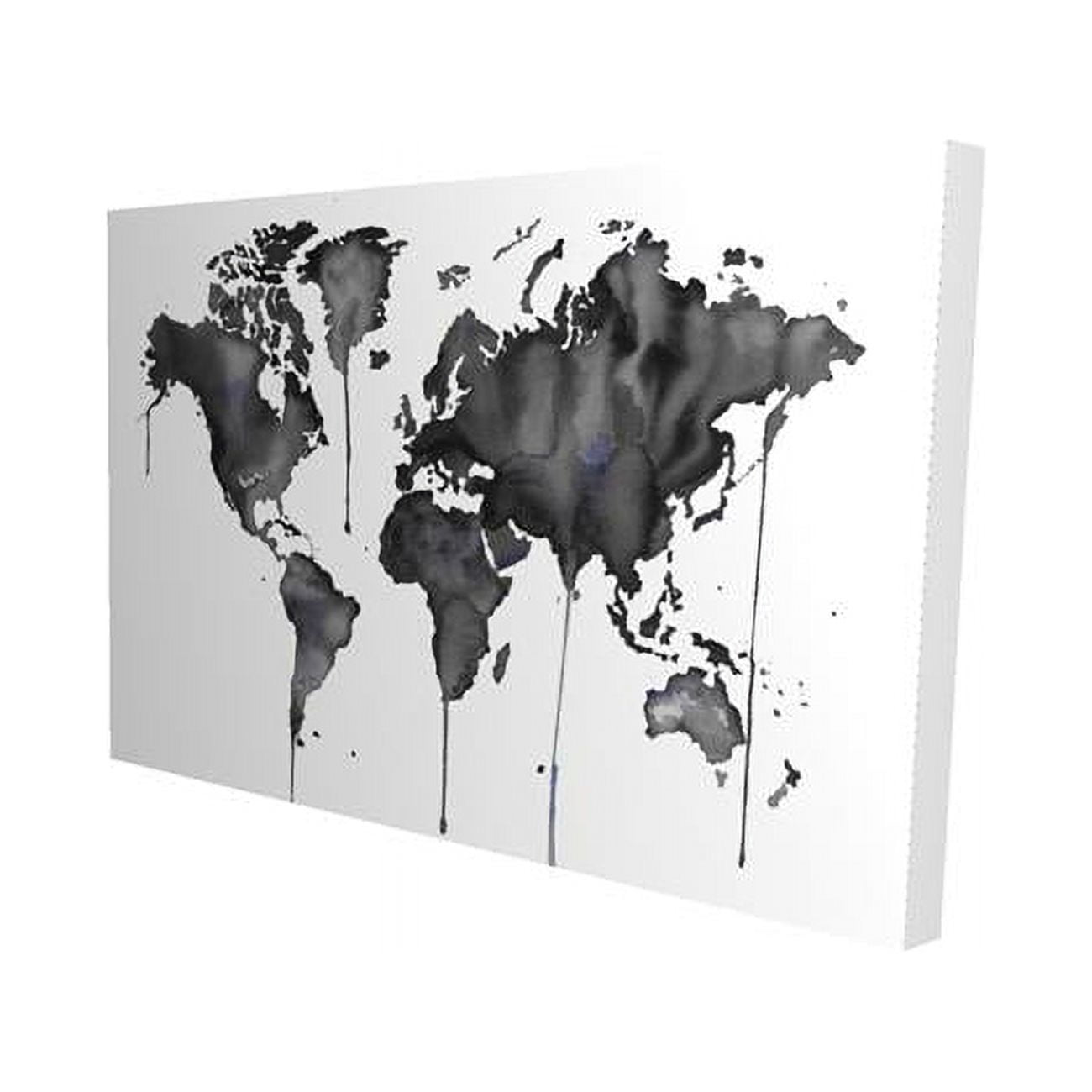 20 x 30 in. Watercolor World Map-Print on Canvas