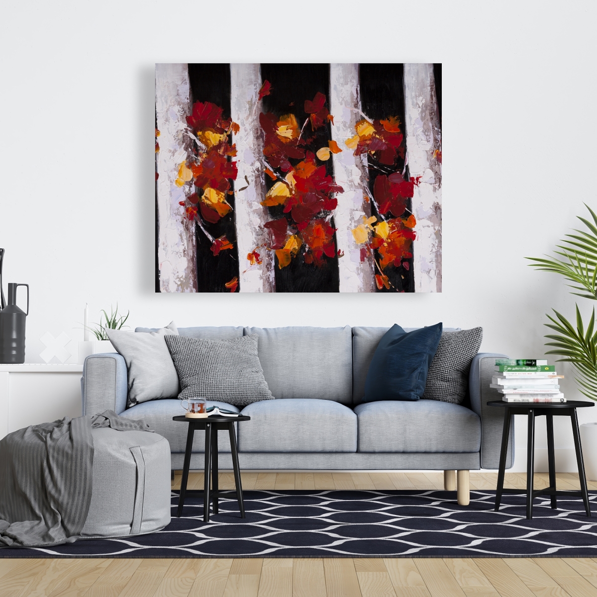 C1RC48602QPR4K 48 x 60 in. Trees & Fall Leaves - Contemporary Canvas Home Decor