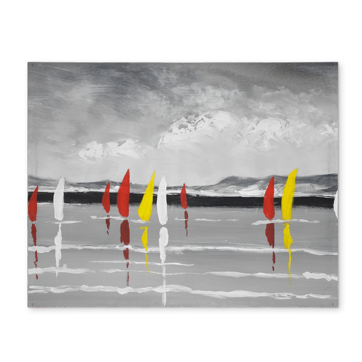 Picture of Begin Home Decor CPPM1418G8OHXA 14 x 18 in. Sailing on the Lake Minimalist Coastal Bedroom Polyester Placemat