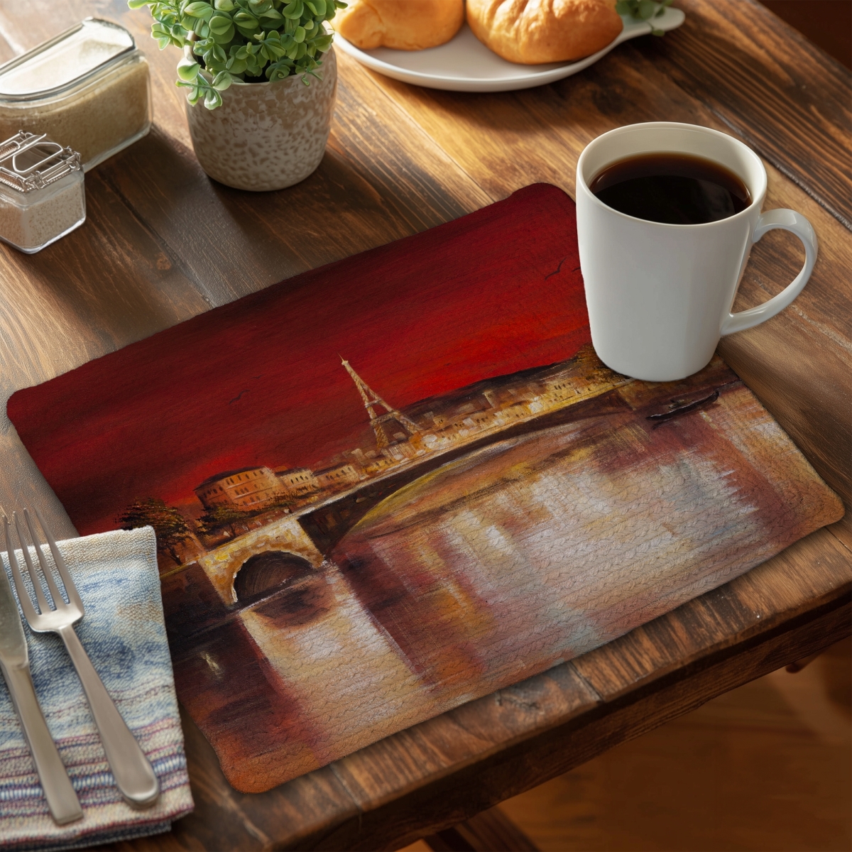 Picture of Begin Home Decor CBPM14181FWY61 14 x 18 in. Paris By Red Dawn Braided Polyester Placemat - Modern Home Decor