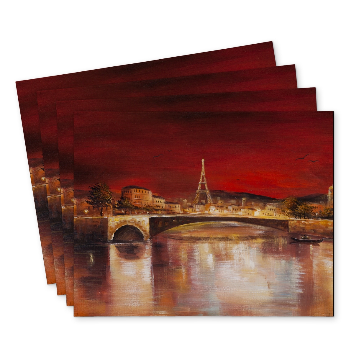 Picture of Begin Home Decor C4PP1418VCLSQP 14 x 18 in. Paris By Red Dawn - Polyester Placemat for Home Decor - Set of 4