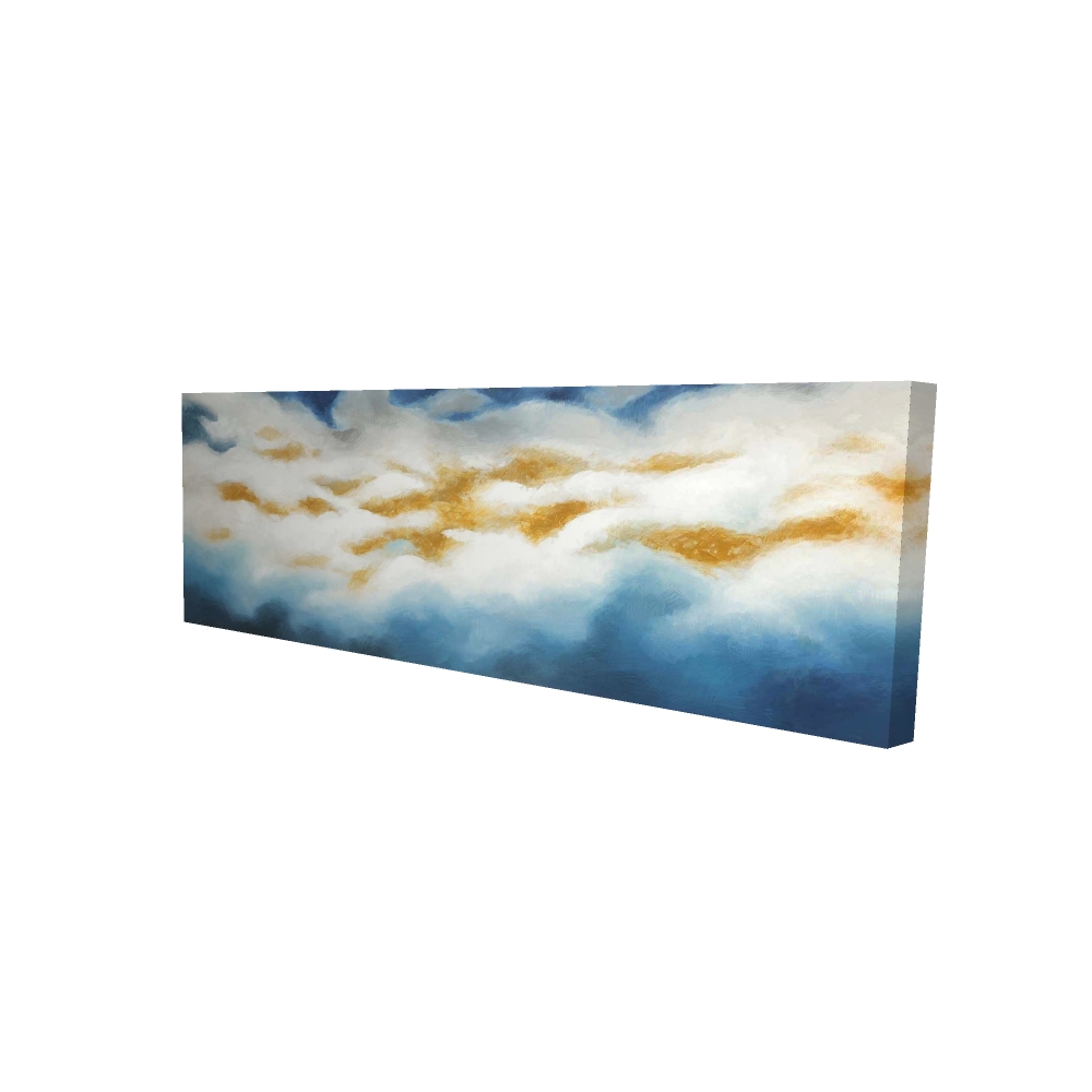 2080-1648-AB38 16 x 48 in. Abstract Clouds Canvas - Blue Contemporary Pattern Decor