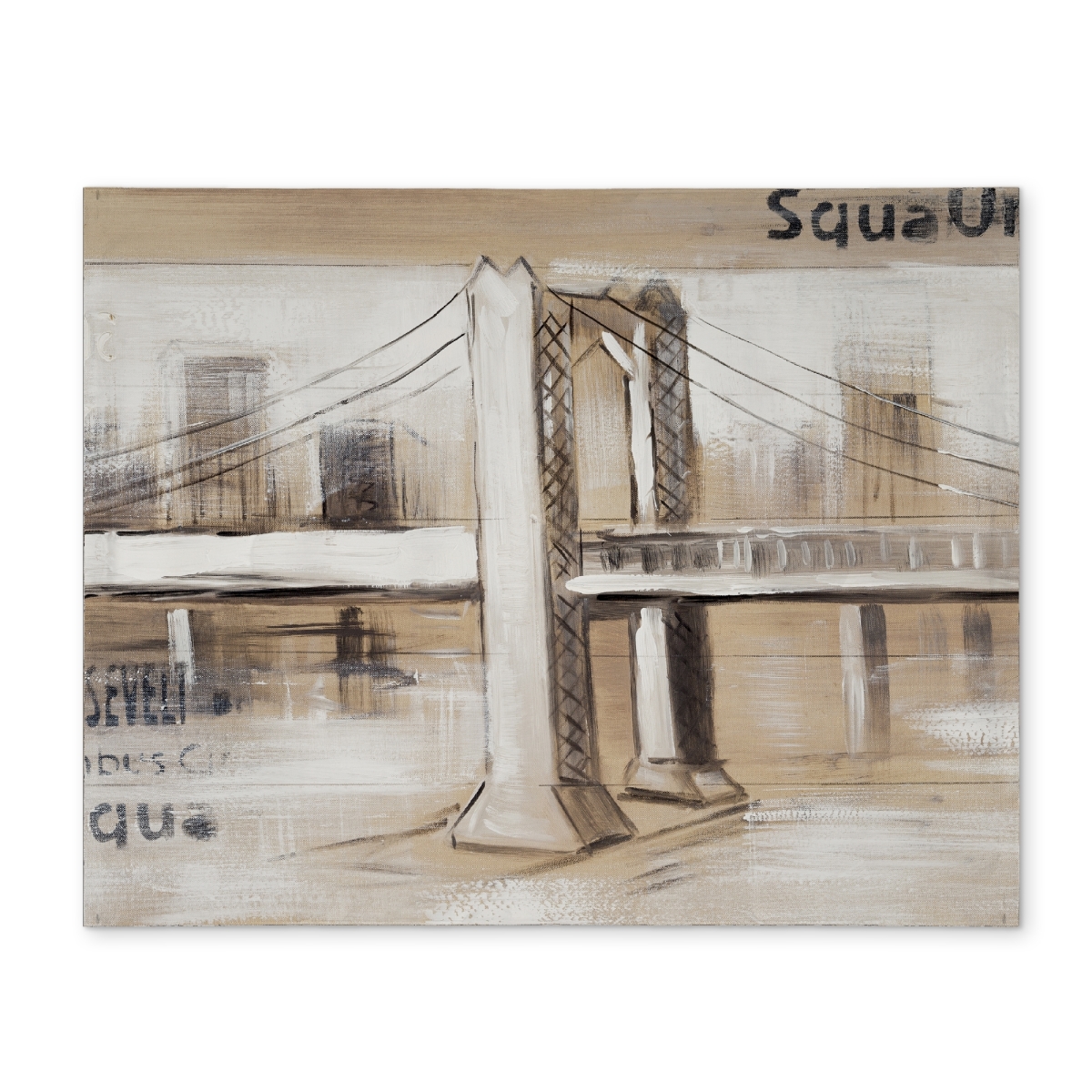 Picture of Begin Home Decor CPPM1418J6XWNJ 14 x 18 in. Brown Industrial Polyester Placemat - Abstract Bridge Design