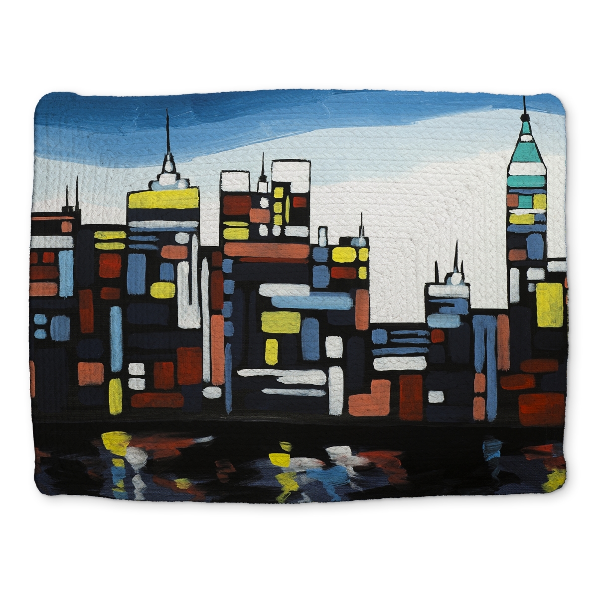 Picture of Begin Home Decor CBPM14180DLX9Y 14 x 18 in. Colorful Skyline Modern Cities Bedroom Polyester Placemat