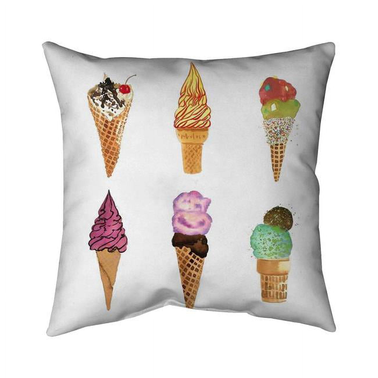 18 x 18 in. Ice Cream Cones-Double Sided Print Indoor Pillow