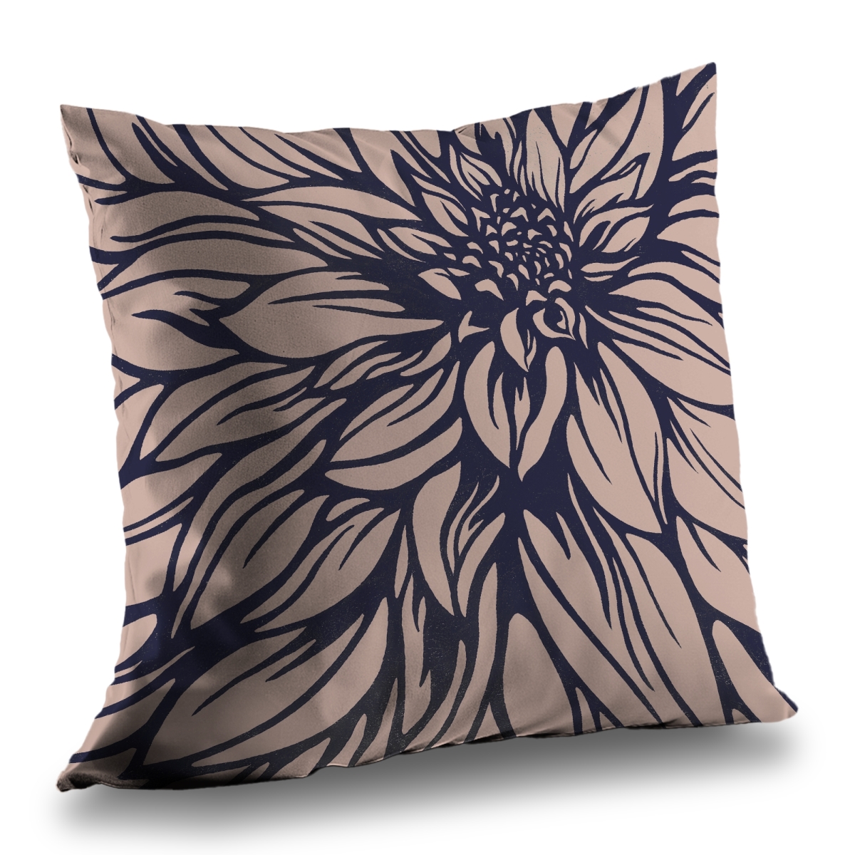 C1PC1414A4APYX 14 x 14 in. Dahlia Flower Botanical Poly Twill Throw - Home Decor Accent