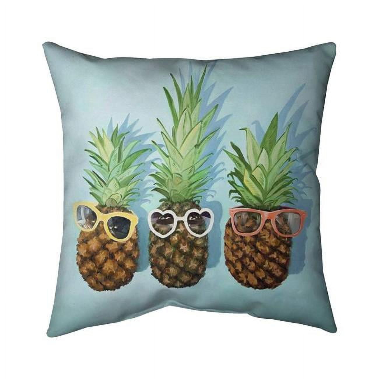 18 x 18 in. Summer Pineapples-Double Sided Print Indoor Pillow
