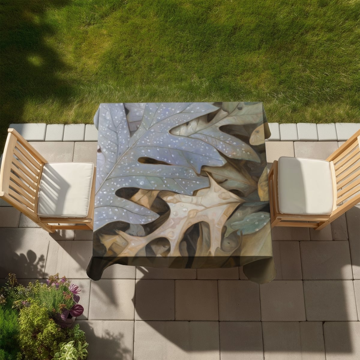 Picture of Begin Home Decor C1TC585853UZK1 58 x 58 in. Autumn Leaves Floral Botanical Tablecloth Brown Indoor & Outdoor